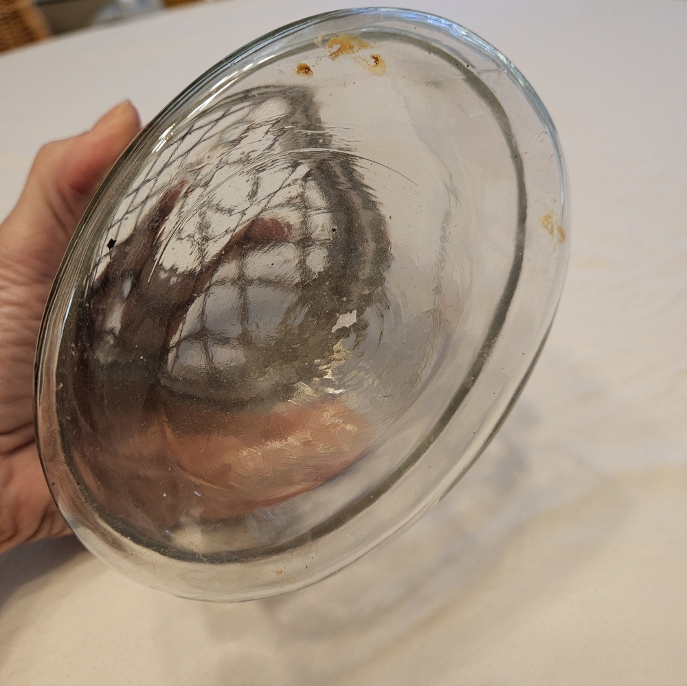 Glass Jar with Metal Lattice Lid Flower Frog. - Picture 5 of 8